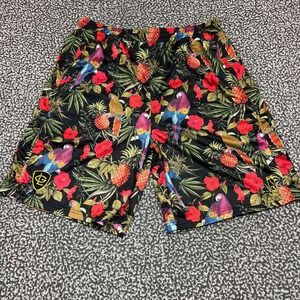 Greg‎ Lutzka Athletic Shorts Men XXL 36 Mesh Hawaiian Floral Grassroots